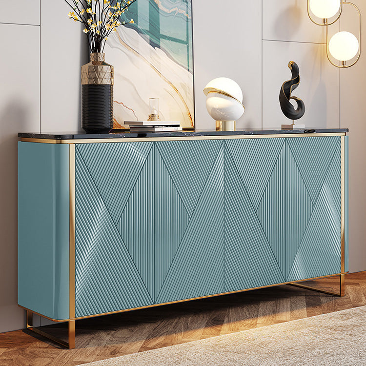 Modern & Contemporary Side Board Stone Credenza with Cabinets