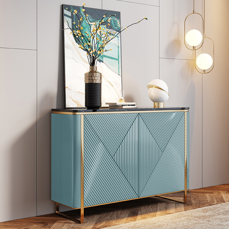 Modern & Contemporary Side Board Stone Credenza with Cabinets