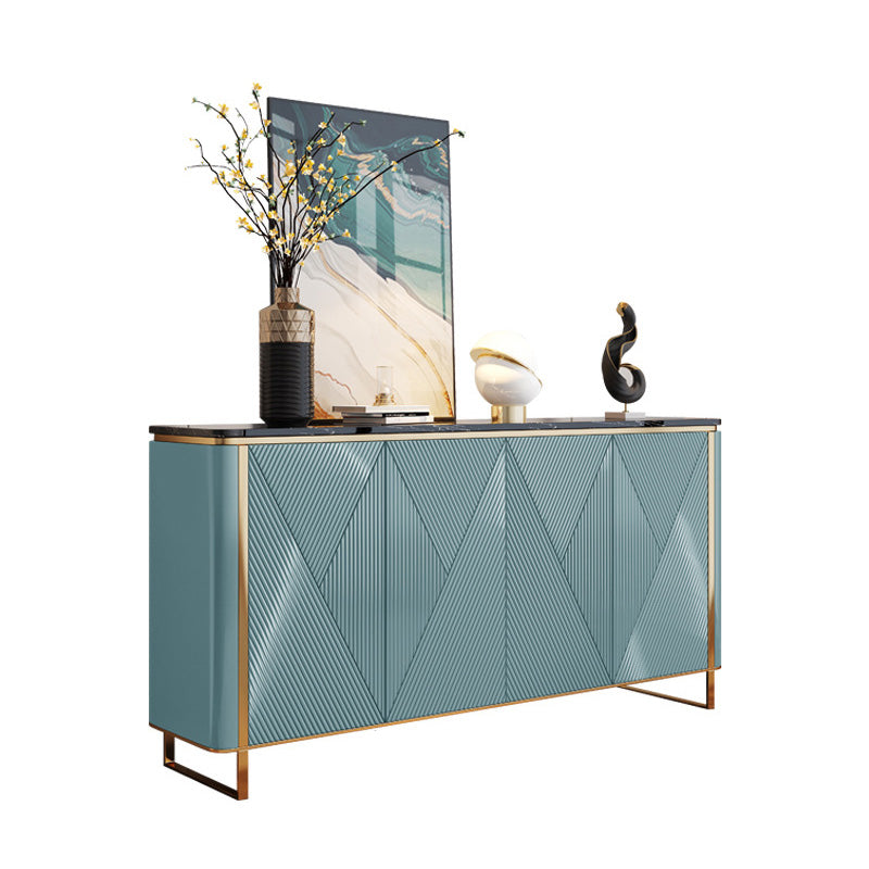 Modern & Contemporary Side Board Stone Credenza with Cabinets