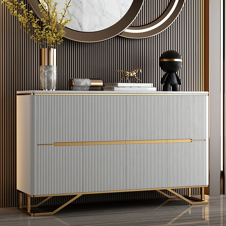 Modern Contemporary Side Board Stone Credenza with Cabinets for Kitchen