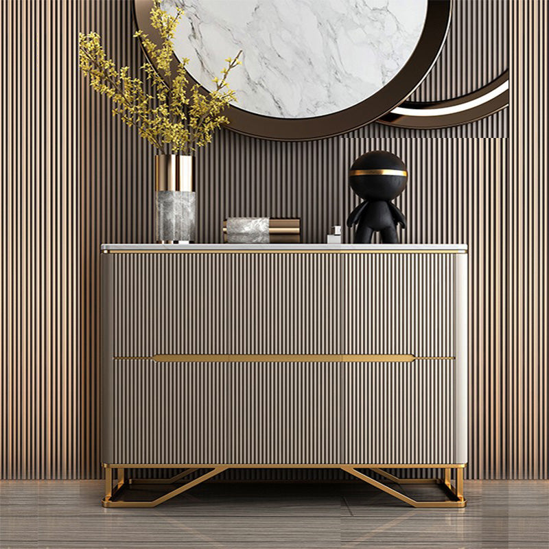 Modern Contemporary Side Board Stone Credenza with Cabinets for Kitchen