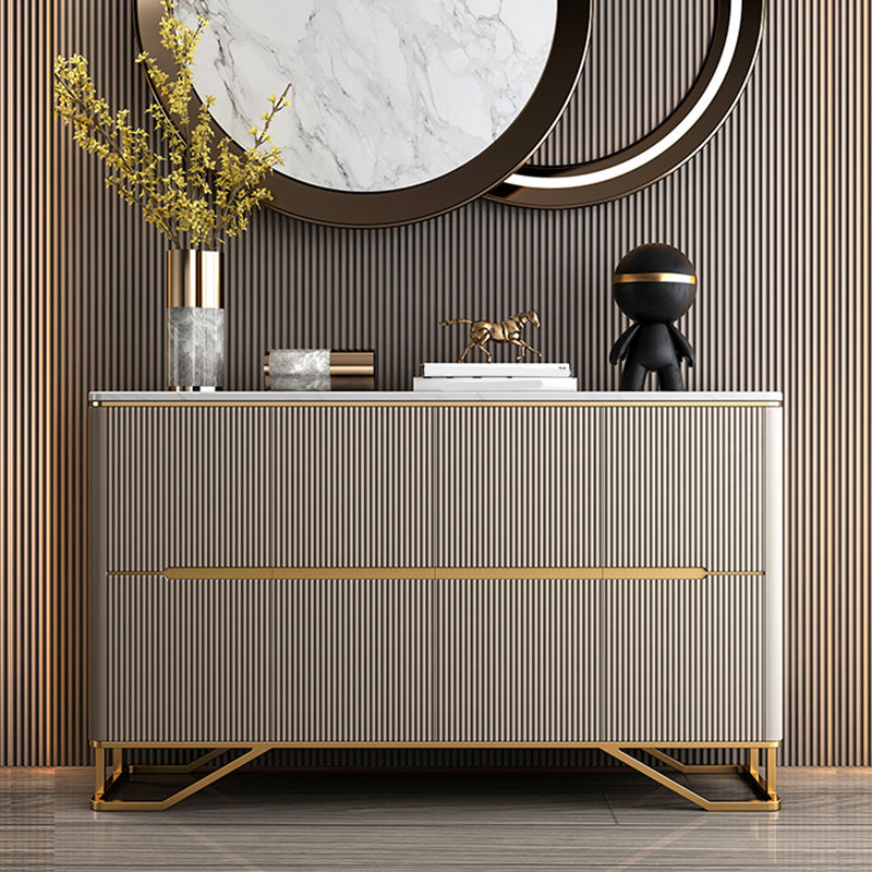 Modern Contemporary Side Board Stone Credenza with Cabinets for Kitchen