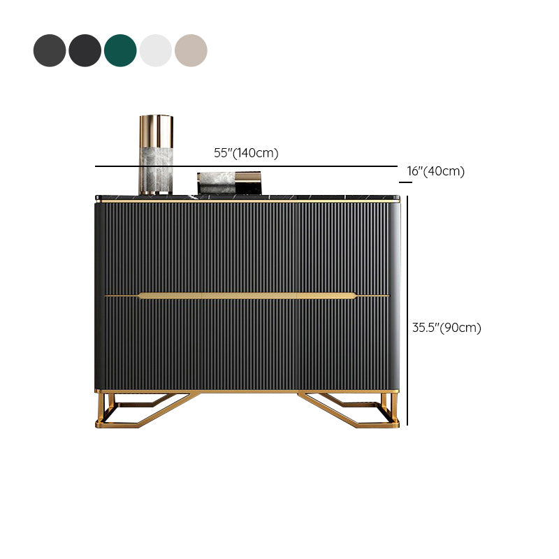 Modern Contemporary Side Board Stone Credenza with Cabinets for Kitchen