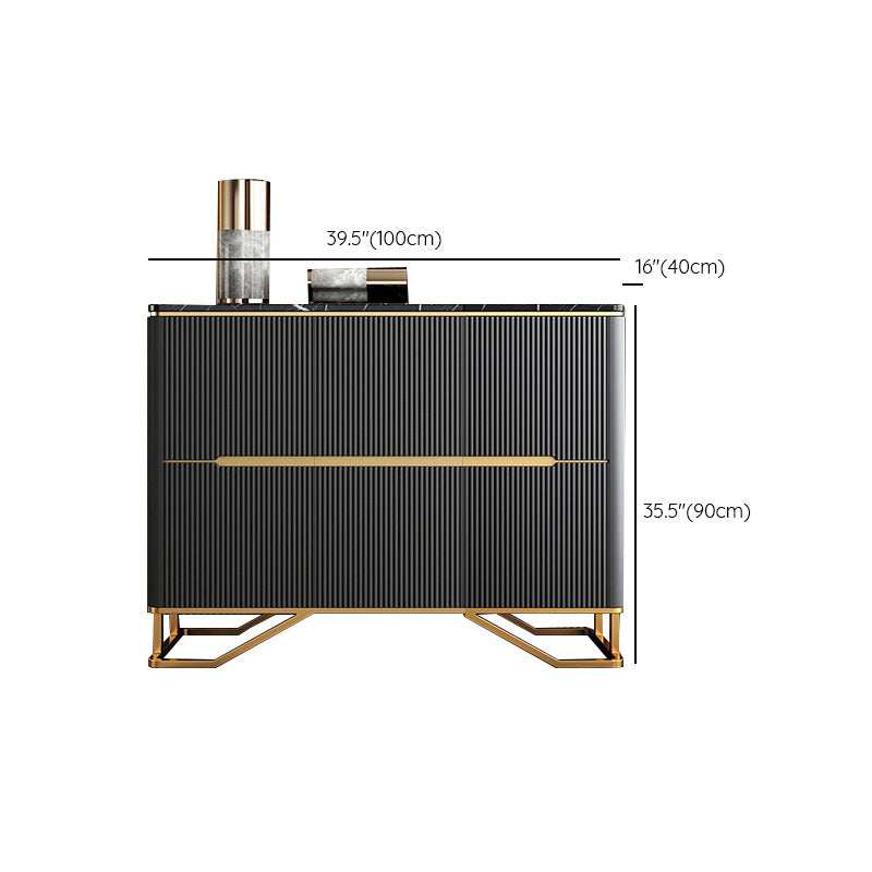 Modern Contemporary Side Board Stone Credenza with Cabinets for Kitchen