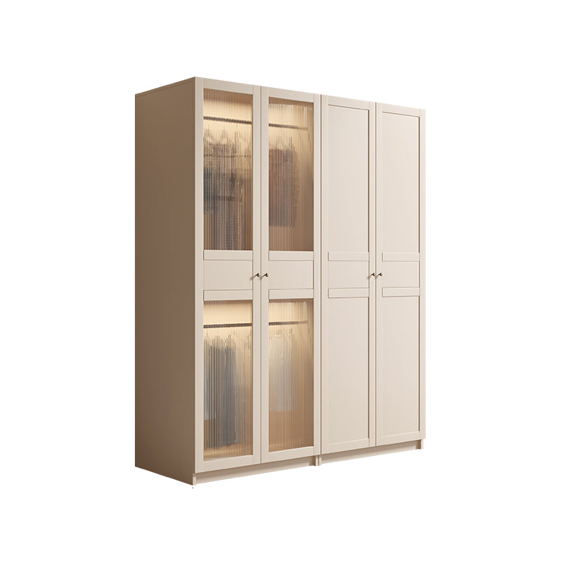 White Wood Wardrobe Armoire Modern Wardrobe with Soft Close Doors