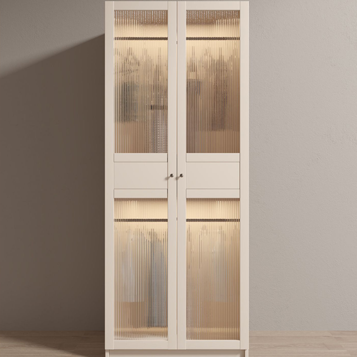 White Wood Wardrobe Armoire Modern Wardrobe with Soft Close Doors