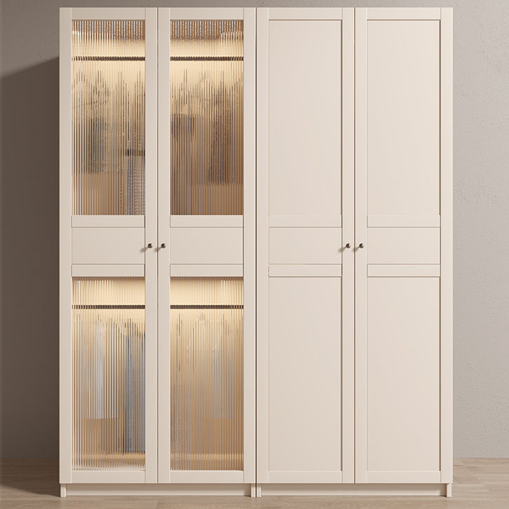 White Wood Wardrobe Armoire Modern Wardrobe with Soft Close Doors