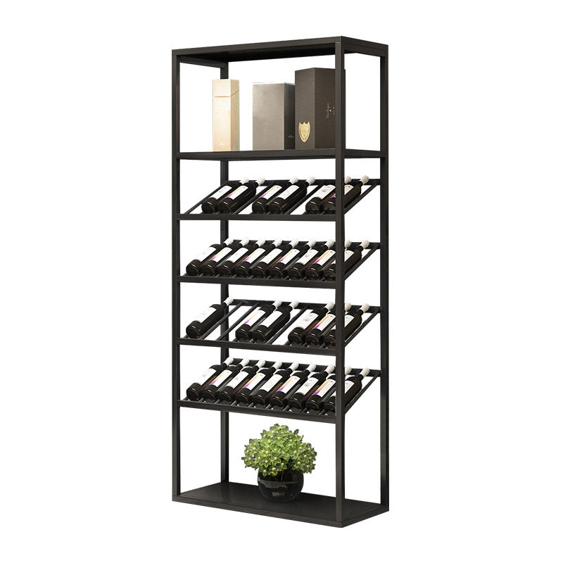 Modern Floor Wine Rack Metal Wine Bottle & Glass Rack for Dining Room