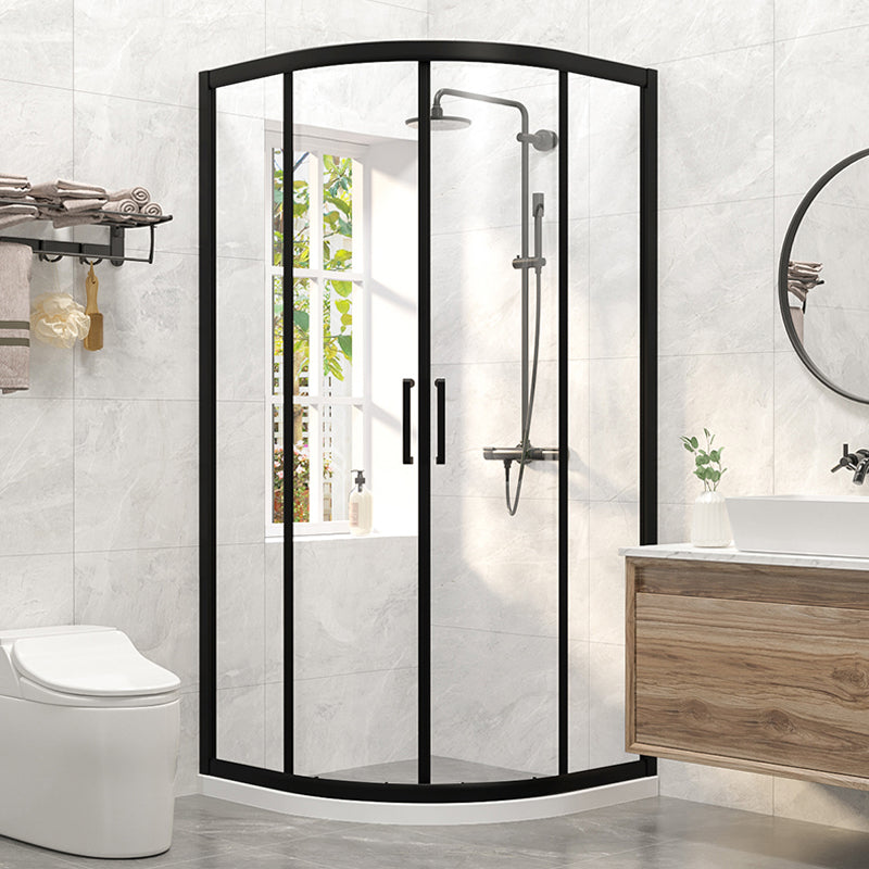 Modern Round Shower Enclosure Semi-Frameless Clear Tempered Shower Stall