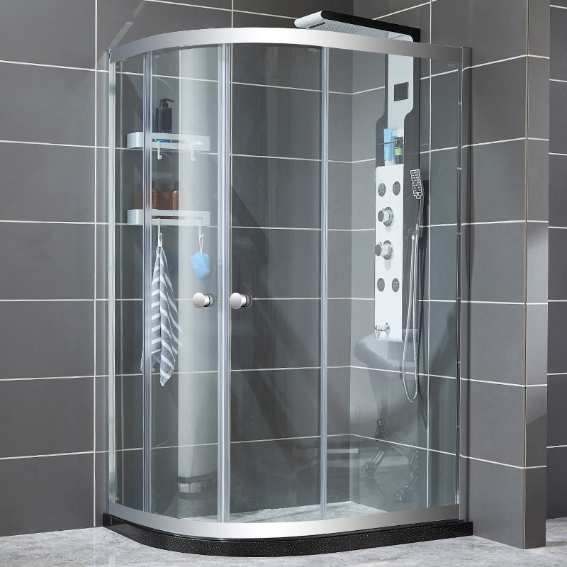 Rounded Shower Stall Semi-Frameless Corner Shower Stall with Tempered Glass