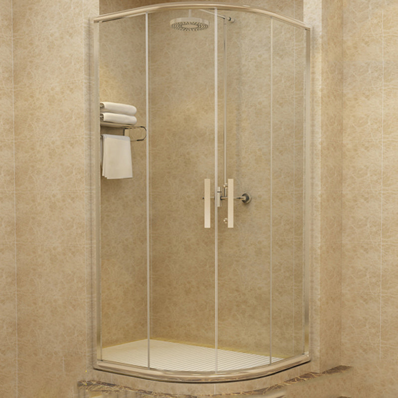 Corner Shower Enclosure Double Sliding Tempered Glass Shower Enclosure