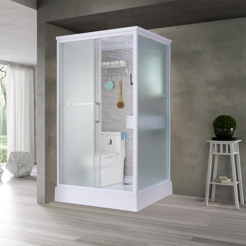 Framed Corner Shower Enclosure Rectangle Shower Enclosure with Faucet Included