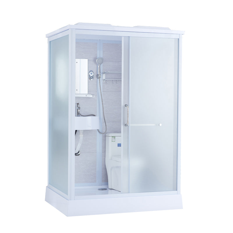 Framed Corner Shower Enclosure Rectangle Shower Enclosure with Faucet Included