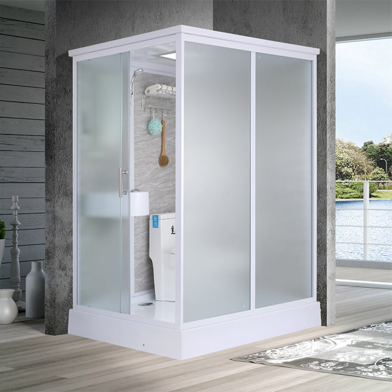 Framed Corner Shower Enclosure Rectangle Shower Enclosure with Faucet Included