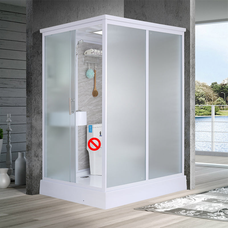 Framed Corner Shower Enclosure Rectangle Shower Enclosure with Faucet Included