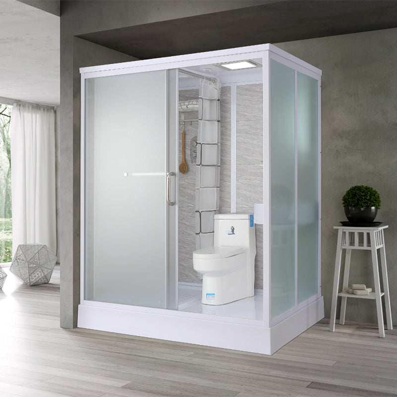 Framed Corner Shower Enclosure Rectangle Shower Enclosure with Faucet Included