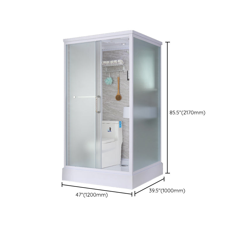 Framed Corner Shower Enclosure Rectangle Shower Enclosure with Faucet Included