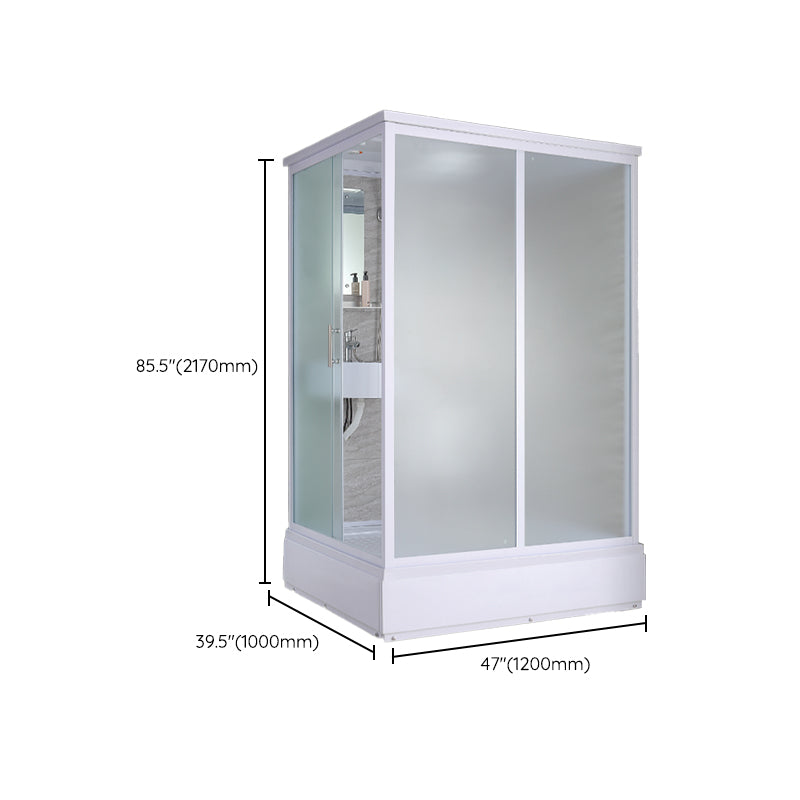 Framed Corner Shower Enclosure Rectangle Shower Enclosure with Faucet Included