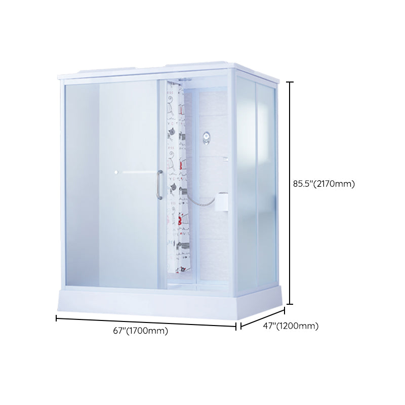 Framed Corner Shower Enclosure Rectangle Shower Enclosure with Faucet Included