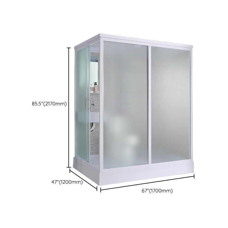 Framed Corner Shower Enclosure Rectangle Shower Enclosure with Faucet Included