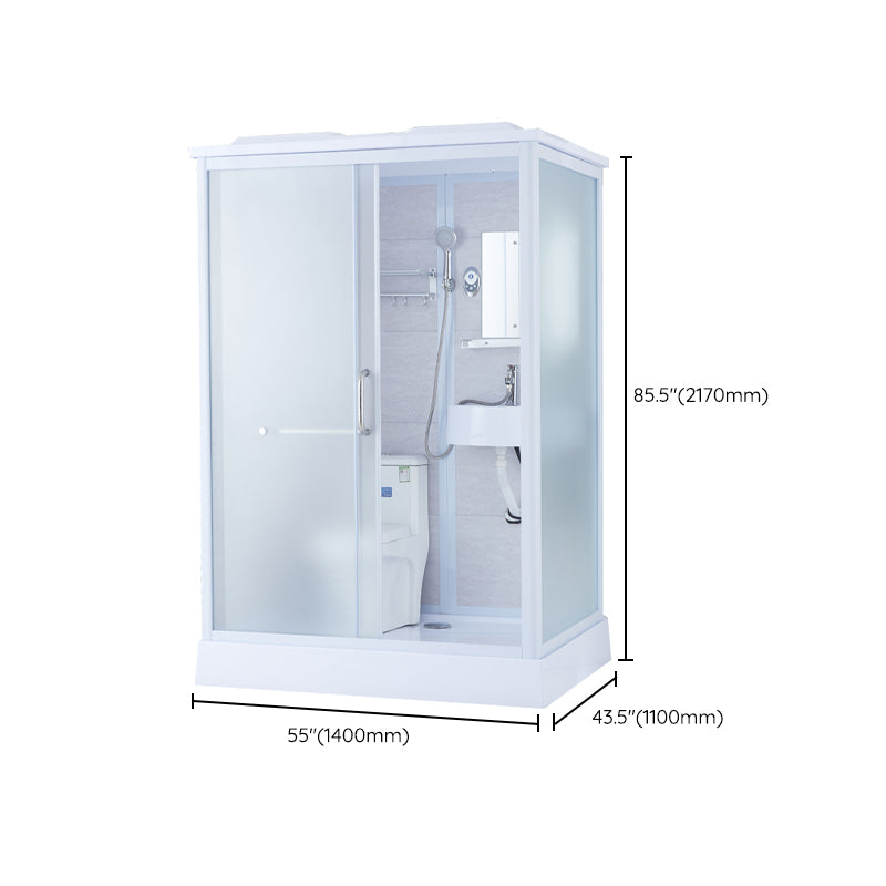 Framed Corner Shower Enclosure Rectangle Shower Enclosure with Faucet Included