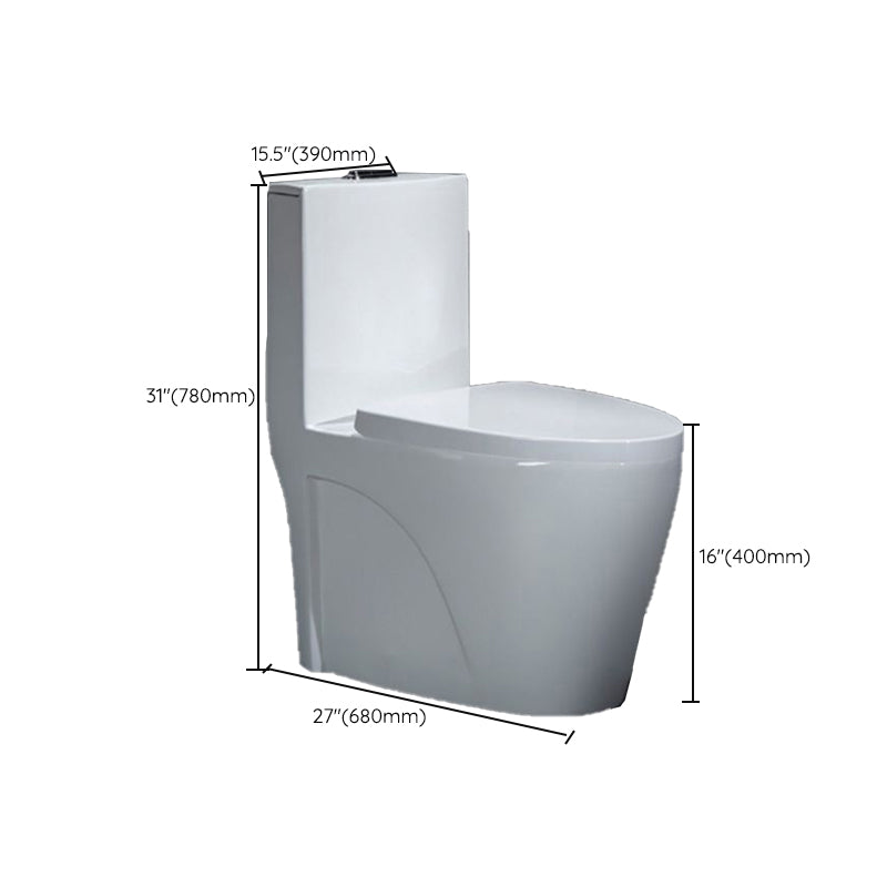 Traditional One Piece Flush Toilet Floor Mount Urine Toilet with Seat for Washroom