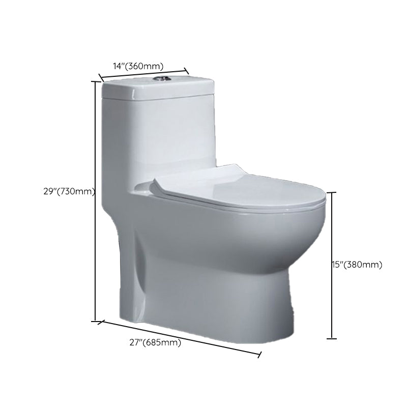 Traditional One Piece Flush Toilet Floor Mount Urine Toilet with Seat for Washroom