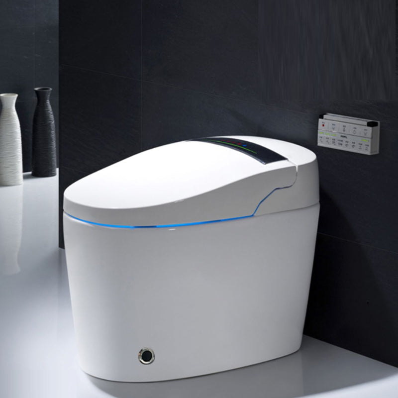 Contemporary Ceramic Flush Toilet Floor Mounted Toilet Bowl with Seat for Bathroom