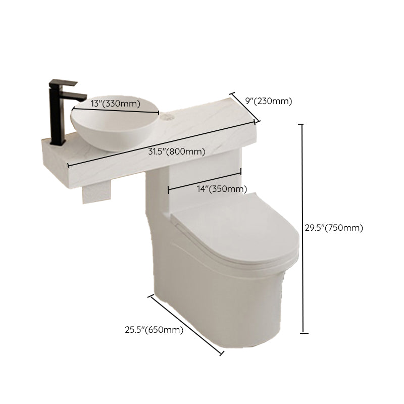 Modern One Piece Toilet Bowl White Urine Toilet with Seat for Bathroom