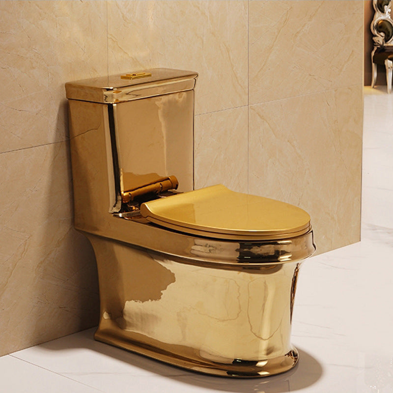 Contemporary One Piece Flush Toilet Floor Mounted Golden Urine Toilet for Washroom