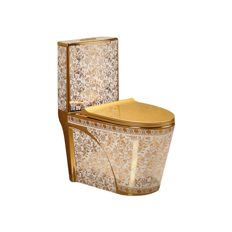 Contemporary One Piece Flush Toilet Floor Mounted Golden Urine Toilet for Washroom