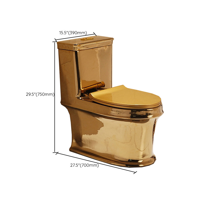 Contemporary One Piece Flush Toilet Floor Mounted Golden Urine Toilet for Washroom