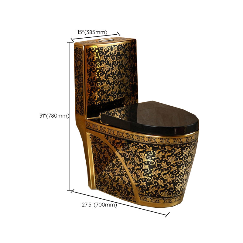 Contemporary One Piece Flush Toilet Floor Mounted Golden Urine Toilet for Washroom