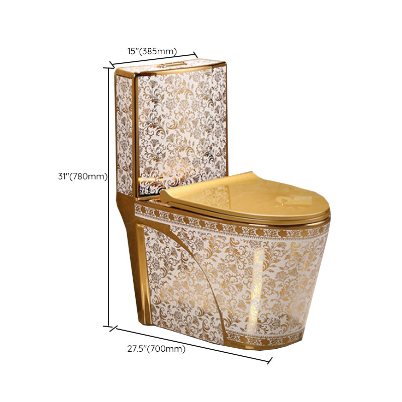 Contemporary One Piece Flush Toilet Floor Mounted Golden Urine Toilet for Washroom