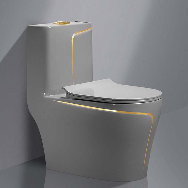 Traditional One Piece Flush Toilet Floor Mounted Gray Urine Toilet for Bathroom