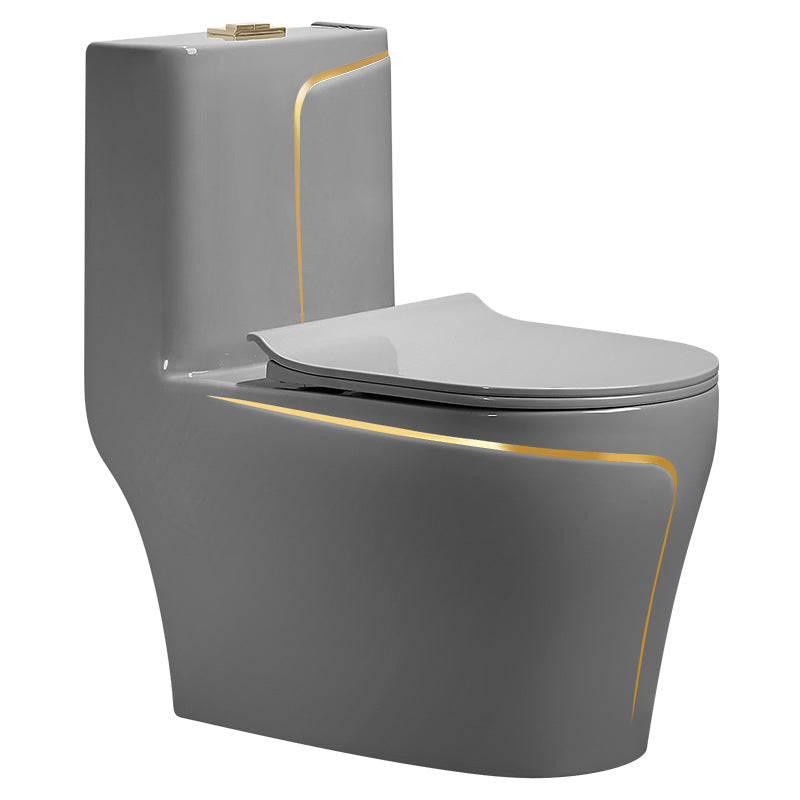 Traditional One Piece Flush Toilet Floor Mounted Gray Urine Toilet for Bathroom