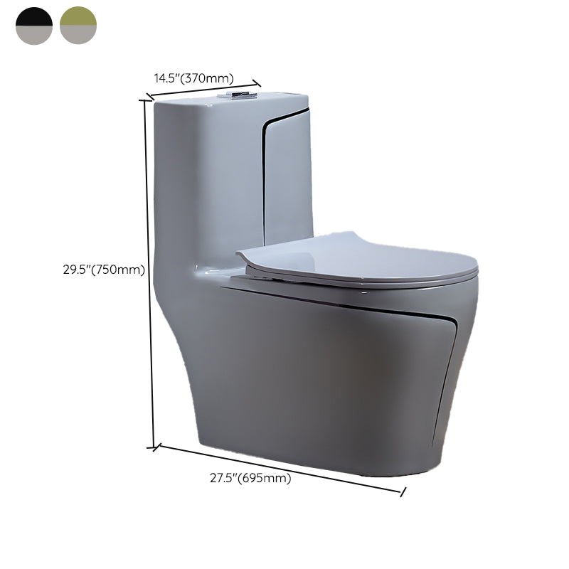 Traditional One Piece Flush Toilet Floor Mounted Gray Urine Toilet for Bathroom