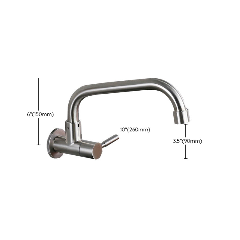 Contemporary Single Handle Kitchen Faucet Metal 1-Hold Bar Faucet with No Sensor