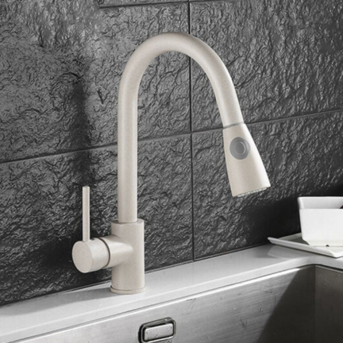 1-Hole Kitchen Faucet Pull down Sprayer Kitchen Faucet with Single Lever Handle