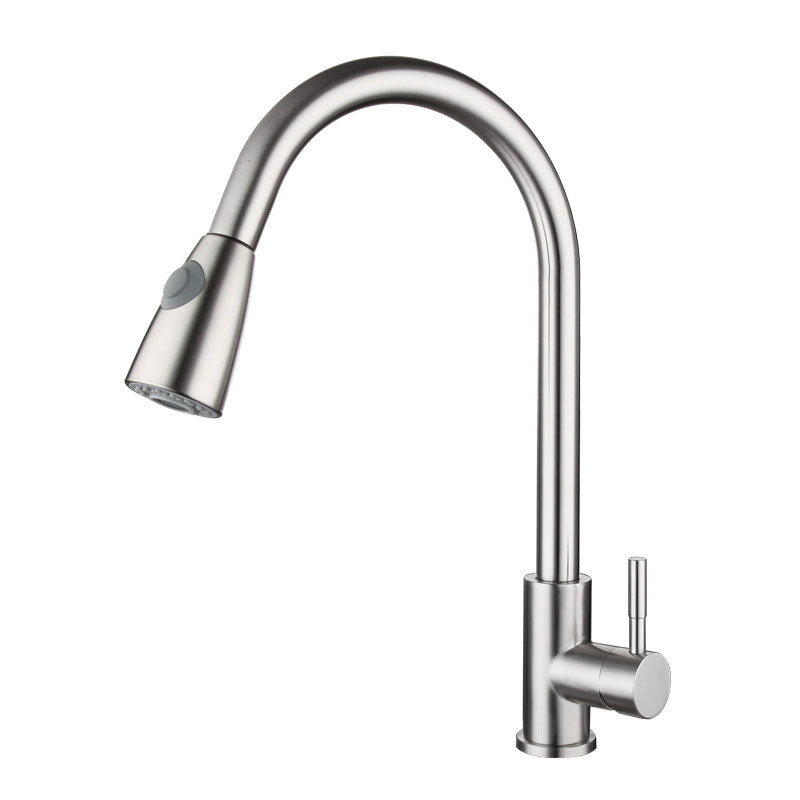 High Arch Kitchen Sink Faucet Lead Free Swivel Spout with Pull Down Sprayer