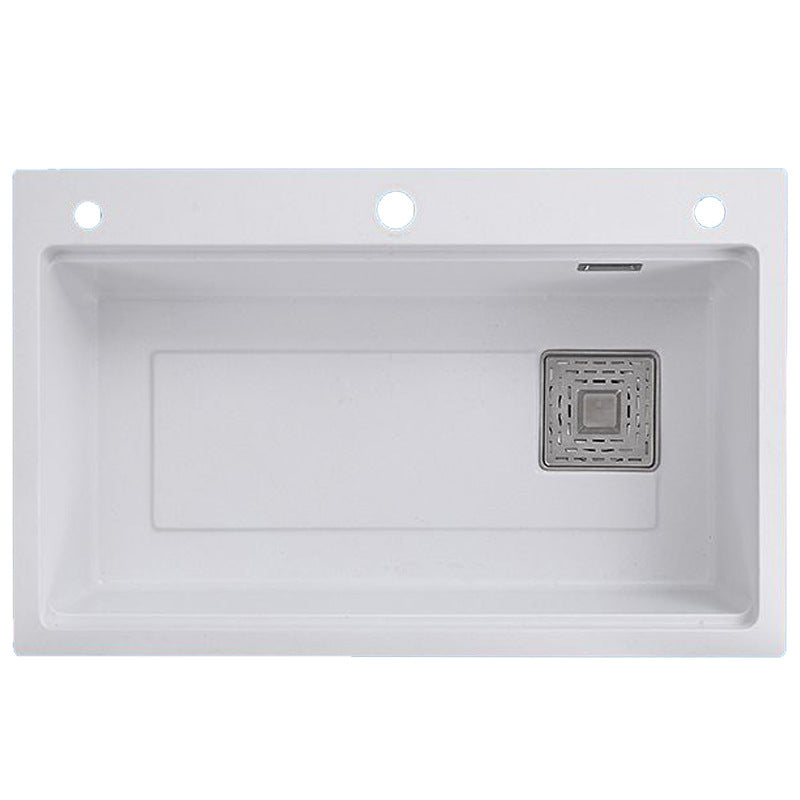 Single Bowl Kitchen Sink Modern Style Quartz Kitchen Sink with Rectangular Shape