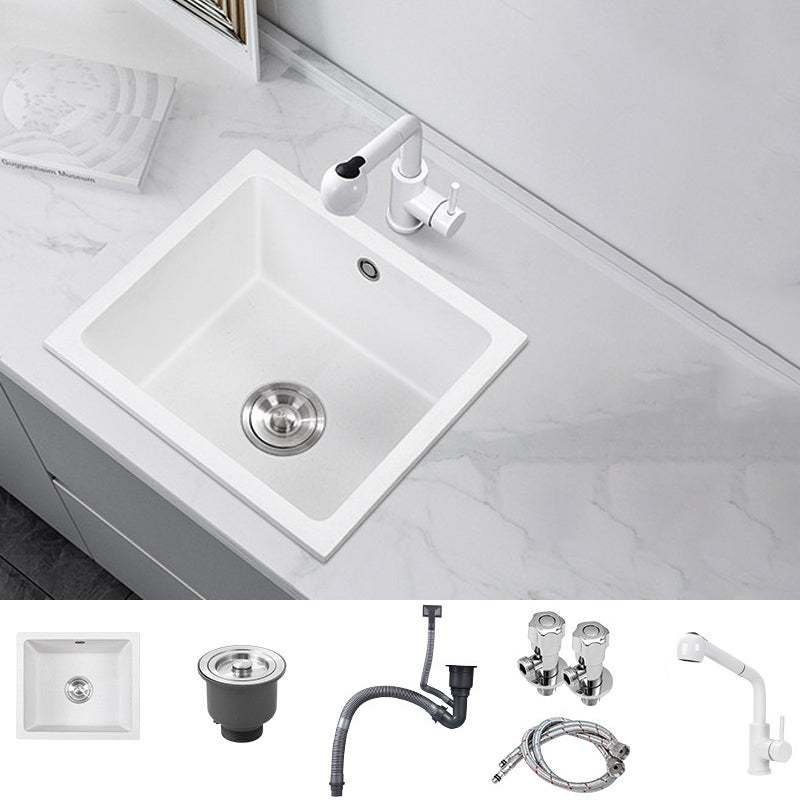 Quartz Kitchen Sink Single Bowl Kitchen Sink with with Drain Assembly