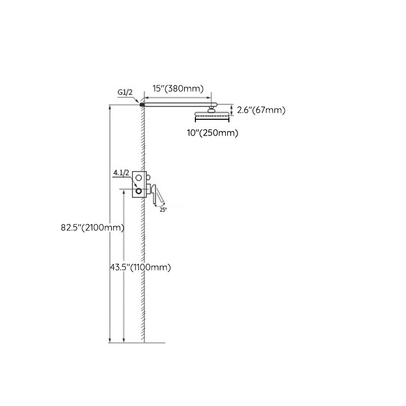 Shower System Grey Swivel Square Ceiling Mount Brass Modern Lever Handle Shower Set