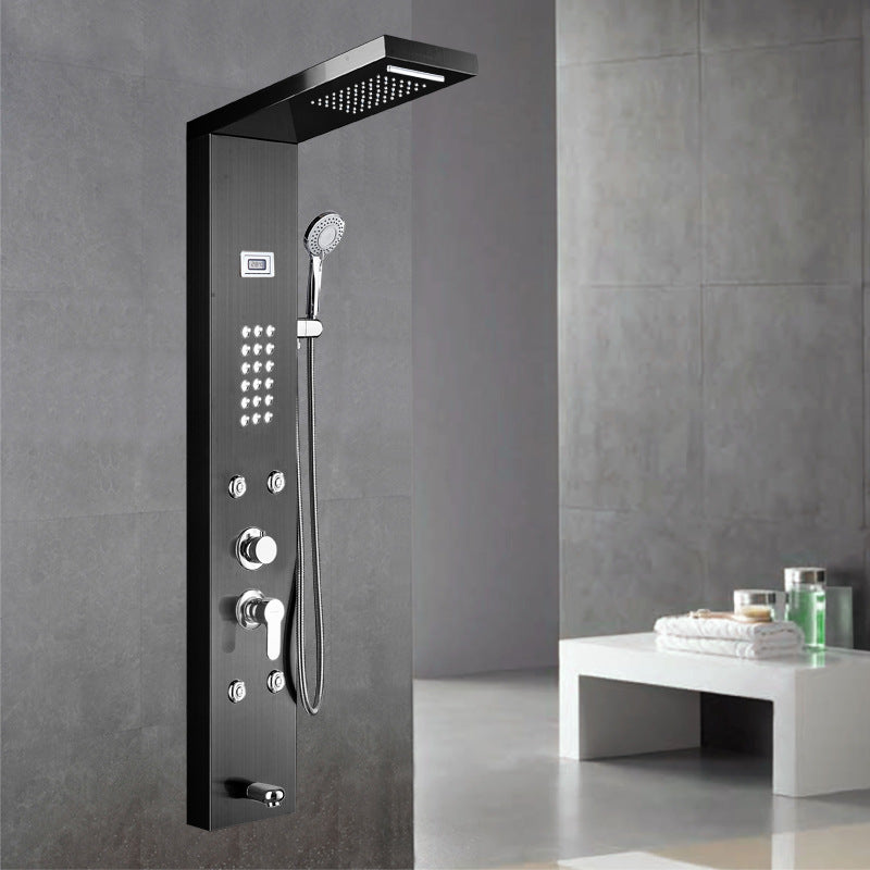 Wall-Mounted Shower Set Square Lever Handle Stainless Steel Shower Set with Handshower