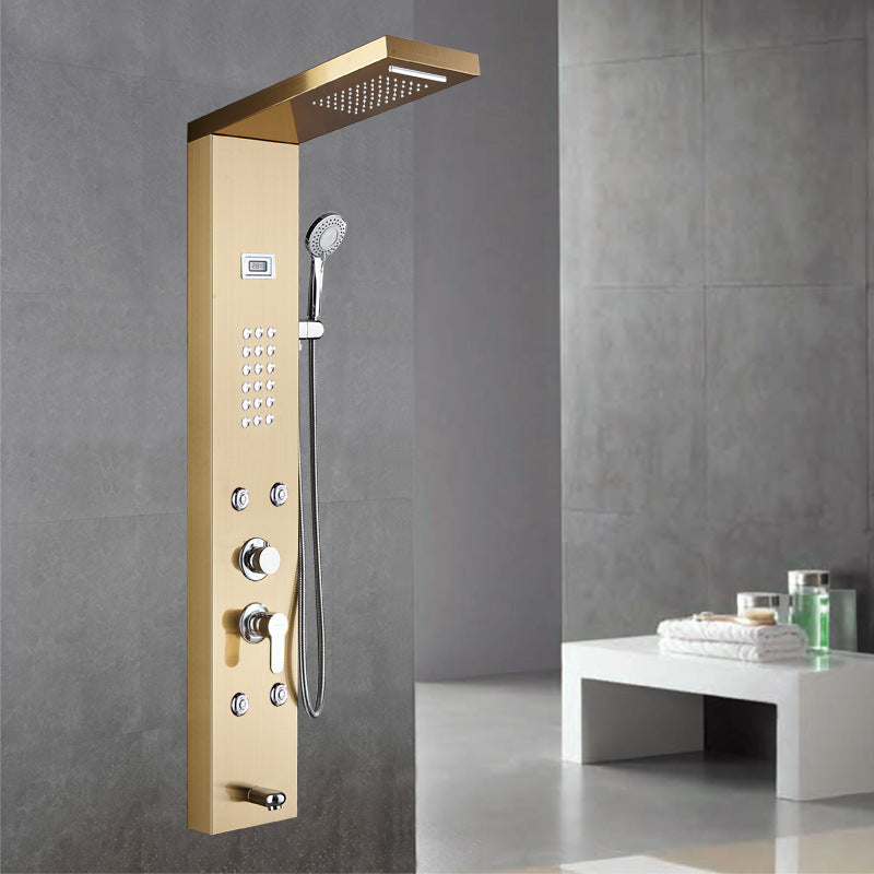 Wall-Mounted Shower Set Square Lever Handle Stainless Steel Shower Set with Handshower