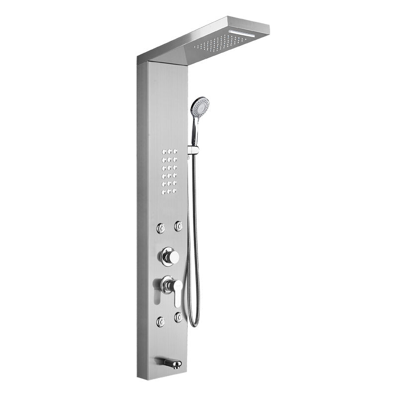 Wall-Mounted Shower Set Square Lever Handle Stainless Steel Shower Set with Handshower