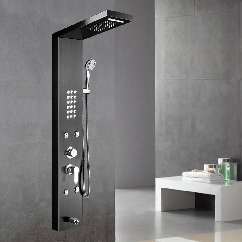 Wall-Mounted Shower Set Square Lever Handle Stainless Steel Shower Set with Handshower