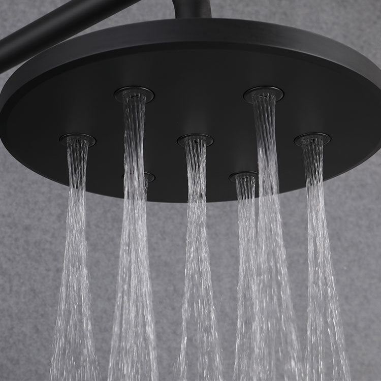 Black Shower Set Round Swivel Faucet Lever Handle Two Shower Head Shower System