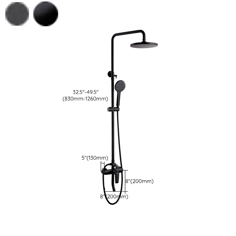 Black Shower Set Round Swivel Faucet Lever Handle Two Shower Head Shower System