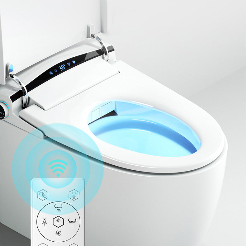 White Elongated Floor Mount Bidet Stain Resistant Floor Standing Bidet with Heated Seat